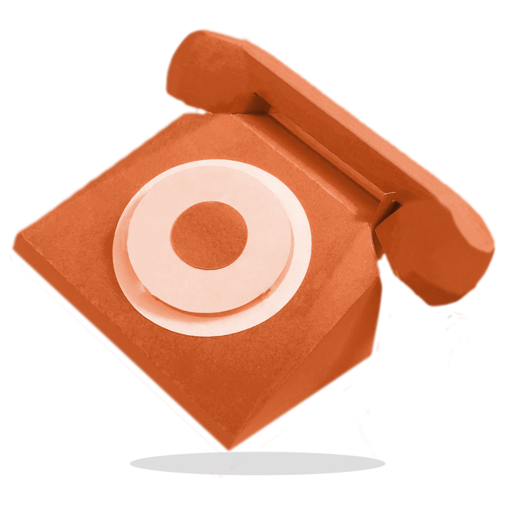 An orange telephone\.